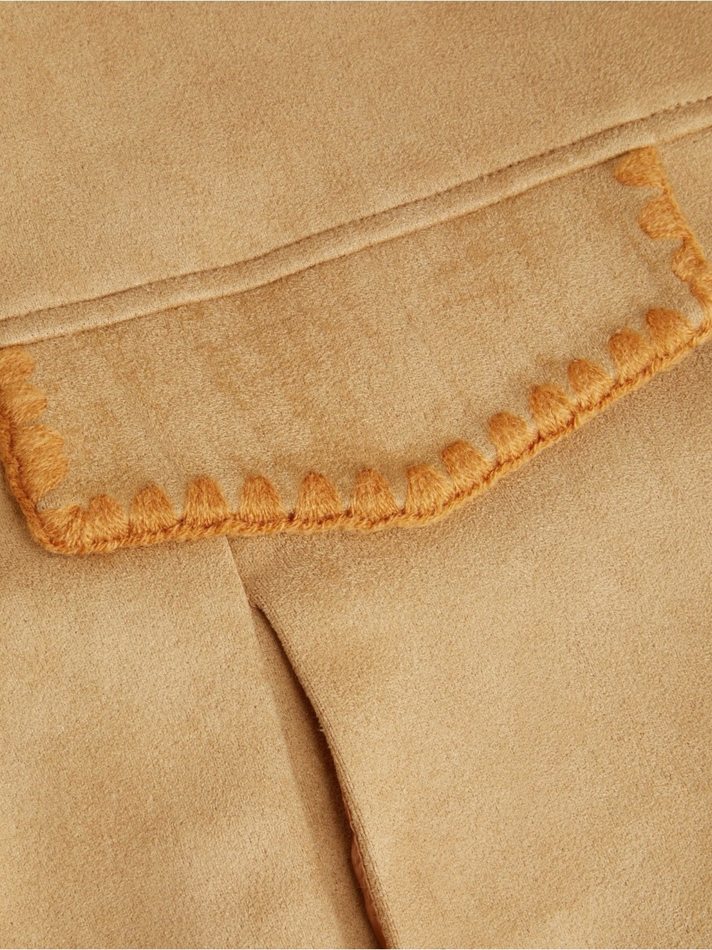 NWT - Cider Suede Jacket in Tan w Blanket Stitch Trim in Cognac - Picture 5 of 13